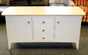 1 x Fryer Ash Top Painted Finish Sideboard - 2 Door, 3-Drawer - Ex Display Stock – Dimensions: