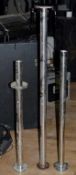 18 x Various Sized Barrier Poles - Chrome Finish - Approx Sizes From 80cm to 130cm - CL090 - Ref FBA