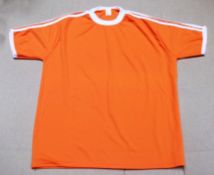 35 x Plain Football Short Sleeve Shirts - Colour: Bright Orange With WHITE Detailing - New,  Loose