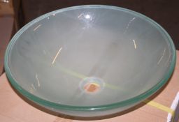 1 x Vogue Bathrooms CAILA Clear Frosted WHITE Glass Wash Bowl - Perfect For The Modern Bathroom or