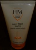 20 x HIM Intelligent Grooming Solutions - 75ml DAILY FACE WASH - Brand New Stock - Cleanse,