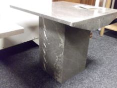 1 x ACTONA Marble Sofa Lamp Table - Ex Display Stock – Dimensions: W60 x D60 x H50cm - Ref: