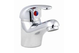 1 x Ross Mono Basin Mixer Tap (40mm) – Modern Design - Minimum pressure (0.2) bar - Chrome