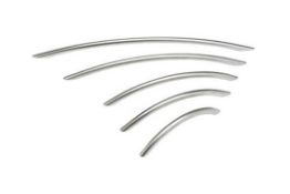100 x BOW Handle Kitchen Door Handles By Crestwood - 320mm - New Stock - Brushed Nickel Finish -