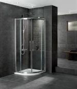1 x Vogue AQUA LATUS Double Door 800mm Quadrant Shower Enclosure - 8mm Clear Chrome - Polished