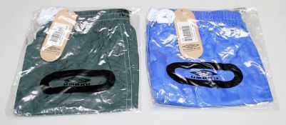 30 x Assorted Umbro Rio Grande Shorts - Youth Sizes - Size: All Youth Medium - Colour: Green /