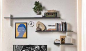 2 x Cattelan Shelf or BookShelf in embossed lacquered wood-CL087- Location: Altrincham -RRP £398.00