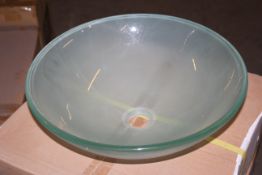 1 x Vogue Bathrooms CAILA Clear Frosted WHITE Glass Wash Bowl - Perfect For The Modern Bathroom or