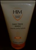20 x HIM Intelligent Grooming Solutions - 75ml DAILY FACE WASH - Brand New Stock - Cleanse,