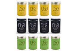 Resale Pallet - 360 x Tins of CHA Organic Tea - PURE BLACK, GOLDEN MANGE AND PURE GREEN - 100%