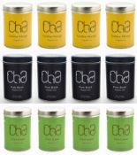 Resale Pallet - 360 x Tins of CHA Organic Tea - PURE BLACK, GOLDEN MANGE AND PURE GREEN - 100%