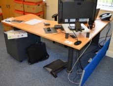 1 x Offie Desk With Drawer Pedestal and Office Chair - H73 x W160 x D160 cms - CL300 - Ref S163 -