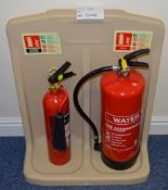1 x Fire Extinguisher Point With Water and Carbon Dioxide Extinguishers - Seals Intact - CL300 - Ref