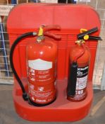1 x Fire Extinguisher Point With Water and Carbon Dioxide Extinguishers - Seals Intact - CL300 - Ref