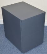 5 x Three Drawer Mobile Pedestal Drawer Units - Modern Dark Grey Finish - Metal Construction - Two