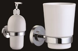 1 x Vogue Series 6 Three Piece Bathroom Accessory Set - Includes Soap Dispenser, Tumbler and Robe