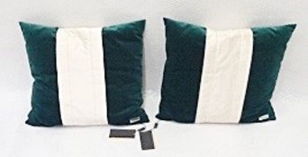 2 x FENDI Striped Cushions (Cs321/50) - Brand New With Tags - Ref: 3741334 - CL087 - Location: