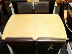 1 x Fryer Ash Top Painted Finish Extended Table + 4 Chairs - Ex Display Stock – Dimensions (