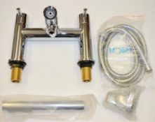 1 x Series 5 Bath Shower Mixer Tap With Handset - Vogue Bathrooms Platinum Brassware Collection -