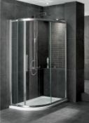 1 x Vogue SULIS Offset Quadrant 1200x900mm Shower Enclosure - Polished Chrome Finish - 6mm Clear