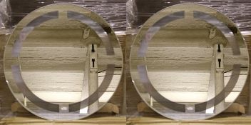 2 x Vogue Bathrooms NERO Round 600mm Etched Wall Mirrors - Pack of Two - Ref C - Ideal For The