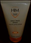 20 x HIM Intelligent Grooming Solutions - 75ml DAILY FACE WASH - Brand New Stock - Cleanse,