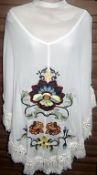 1 x One Teaspoon - Muchachos Cream Top - Size 12 - Style OT11009 - 100% Rayon - Beachwear - Ref: