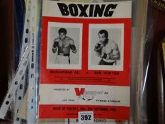 A Muhammad Ali v Ken Norton 1976 Yankee Stadium boxing bout programme plus a DVD entitled 'Thrilla