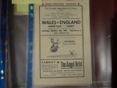 An FA football programme for Wales V England at Ninian Park, October 1947