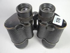 A pair of WWII Japanese naval binoculars with anchor and Japanese markings
