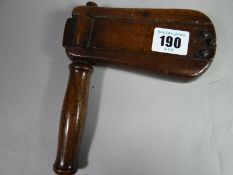 A Victorian wooden police rattle marked '148'