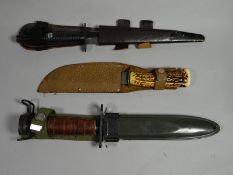 A Fairbairn-Sykes Commando-style dagger marked 'R. Cooper Sheffield England' together with