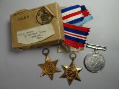 A group of three WWII medals consisting of 1939-45 Star, France & Germany Star and War Medal in