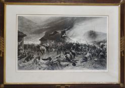 LEOPOLD FLAMENG AFTER ALPHONSE DE NEUVILLE, engraving of the Defence of Rorke's Drift 22nd Jan 1879,