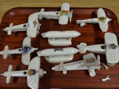 Nine crested china planes and airships