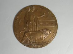 A WWI Death Plaque to Vaughan Jones