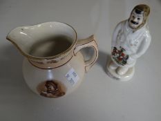 A Bruce Bairnsfather milk jug together with a crested Old Bill figure