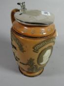 A Doulton Lambeth lidded stoneware jug commemorating General Gordon