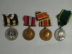 A Territorial Efficiency Medal to 479052 Pte. J.W. Shearing, R.A.M.C., together with two George V