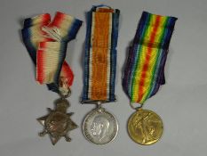 A WWI 1914-15 trio of medals to Pte. J. Taylor, 1st S.A.I.