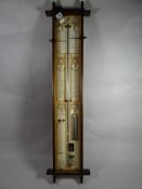 A nautical Admiral Fitzroy's Barometer with registered trademark, illuminated Gothic panel