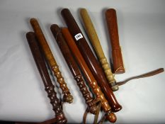 Seven assorted police truncheons