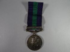 A General Service Medal with Palestine 1945-48 clasp to 19015575 Tpr. G.J. Carter, L.G.