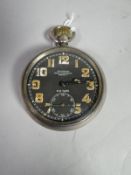 A silver hallmarked Royal Flying Corps pocket watch with dial marked 30 hour non-luminous Mark V