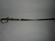 A Chilean Officer's sword with finely etched blade marked with WKC knight's logo