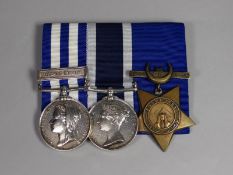 Egypt group of three medals consisting of Egypt Medal with Tel-El-Kebir clasp to C. Knox, Pte. R.M.;