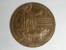 A WWI Death Plaque to John Griffiths Roberts
