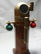 A ship's binnacle with wooden and brass fittings and compass marked 'C. Plath Hamburg', complete