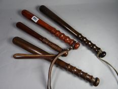 Two Policewoman's and Police Detective truncheons together with a further two