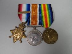 A WWI 1914 trio of medals to Capt. H. Prosser, N. Som. Yeo. with bar to 718 Pte. N. Som. Yeo on